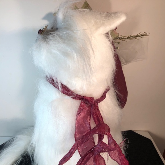 14” Angora Cat Figure/Doorstop Fluffy soft sculpture Custom Made - Picture 6 of 16